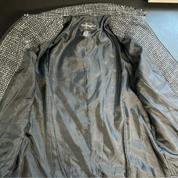 Requirements Womens Jacket Sz 14 Wool Blend Blazer Pocket Textured Zip Vtg 90's - Picture 11 of 14